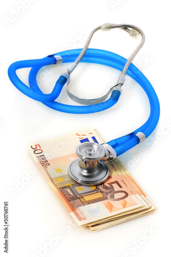 Stethoscope and money.