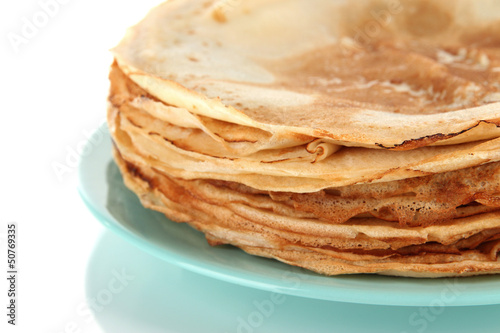 Pancakes on plate close-up