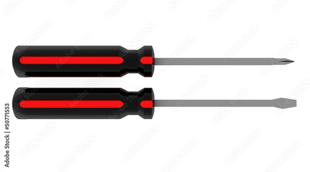3d screwdriver isolated on white background