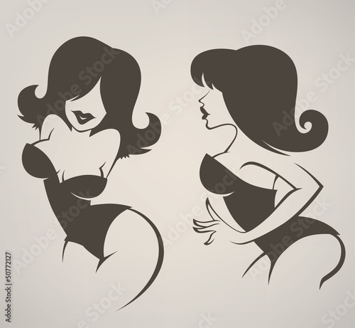 vector collection of cartoon pin up girls