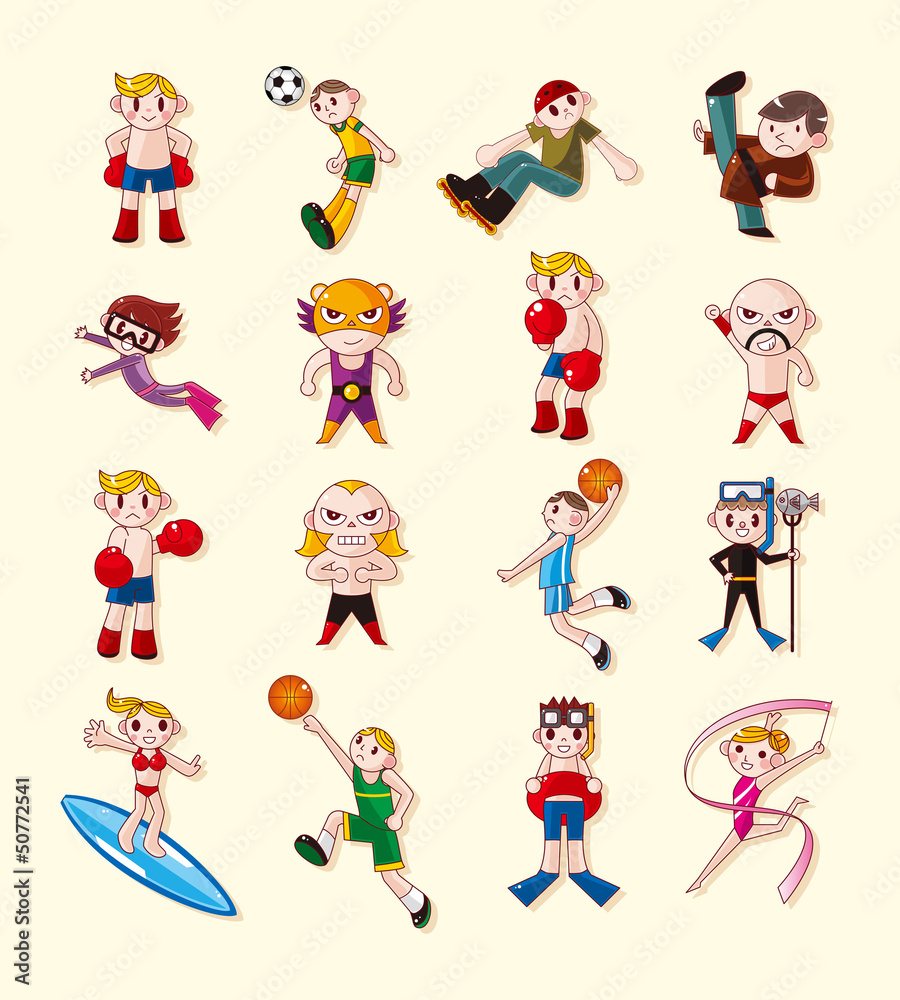 Fototapeta premium sport player icons set