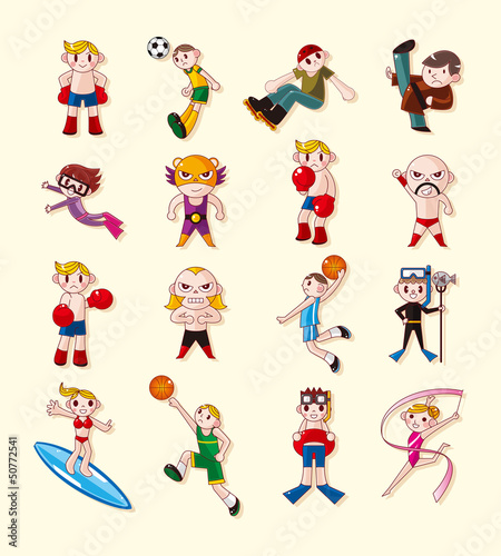 sport player icons set