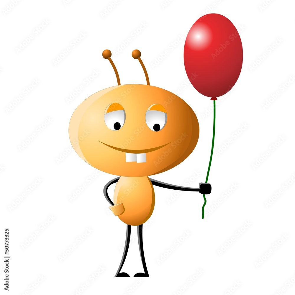 Funny cartoon character on white background. Funny cartoon character on white background.