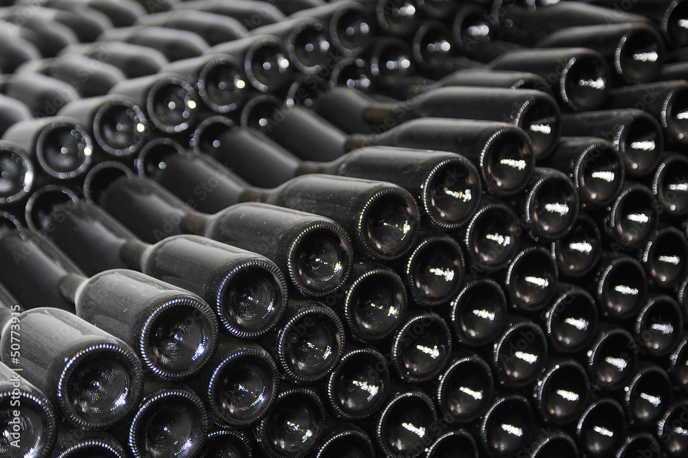 Old bottles of red wine Old bottles of red wine