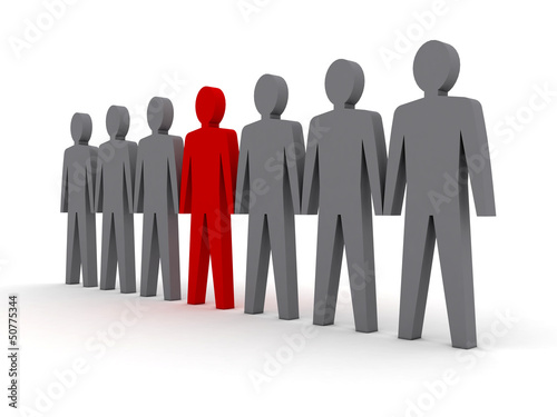 Wallpaper Mural Unique person in row. Concept 3D illustration Torontodigital.ca