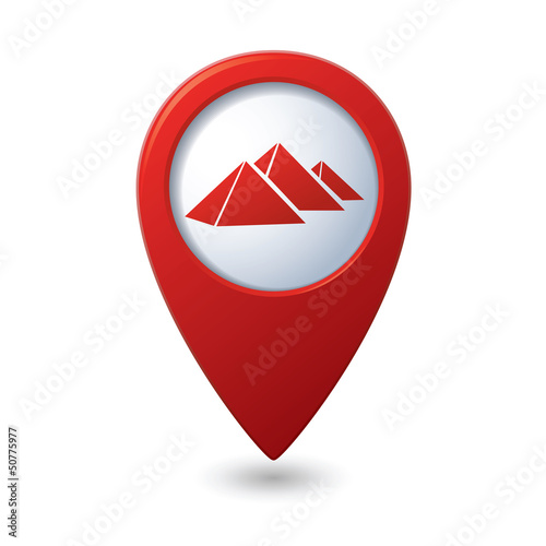 Free Download Map pointer with pyramids icon. Vector illustration - GFXLoad