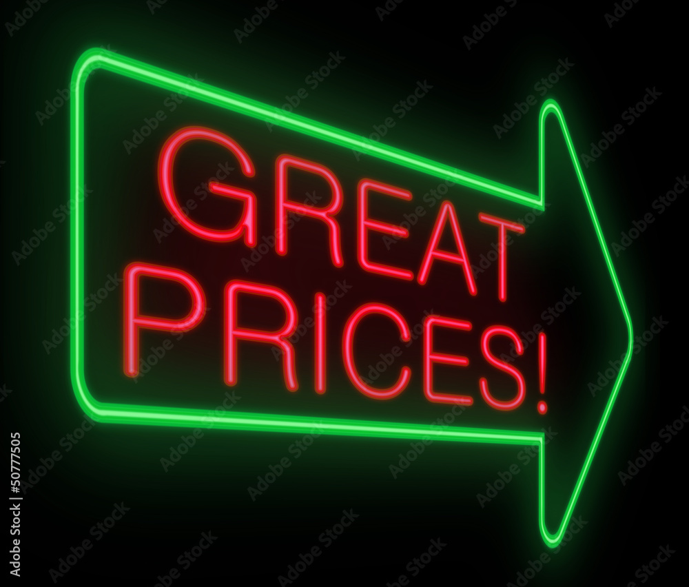 Great prices concept. Great prices concept.