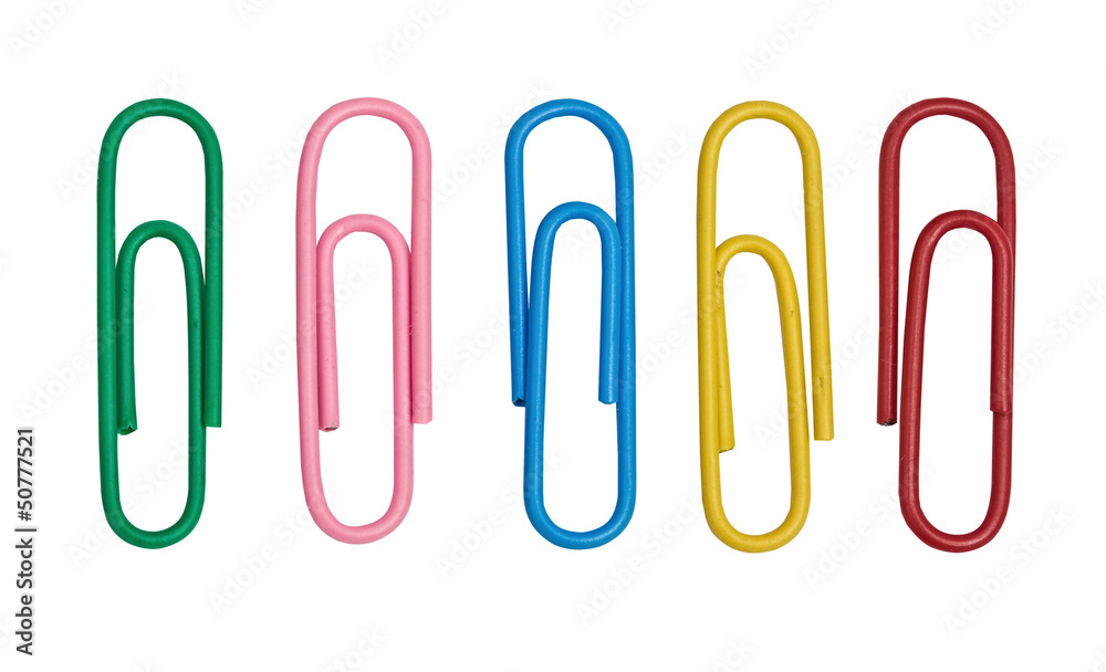 isolated color paper clips isolated color paper clips