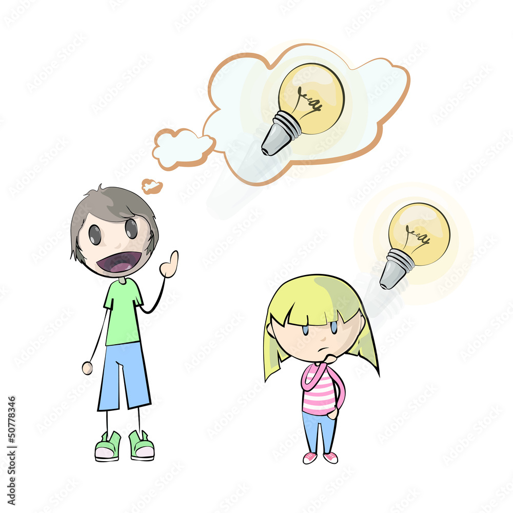 People having an idea. Vector illustration. People having an idea. Vector illustration.
