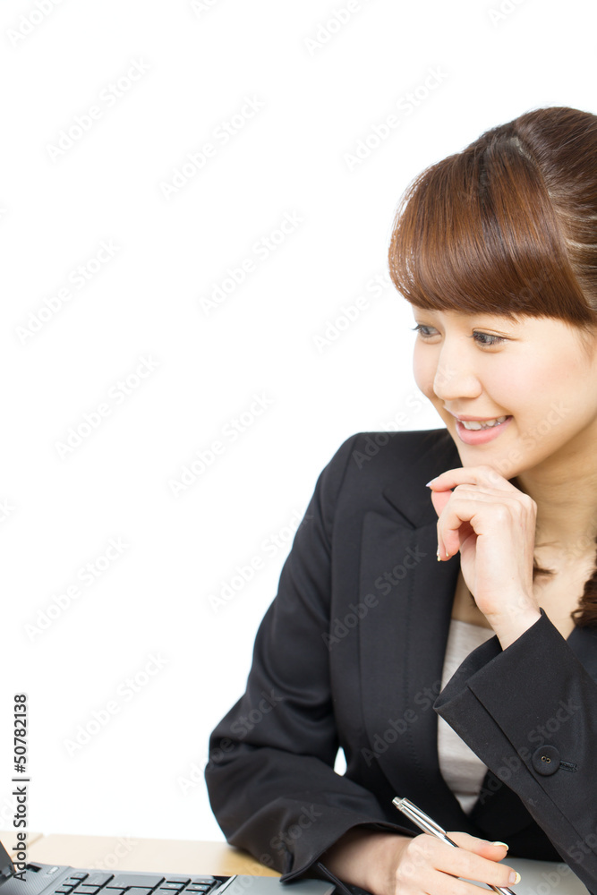 Beautiful asian business woman on white background Beautiful asian business woman on white background