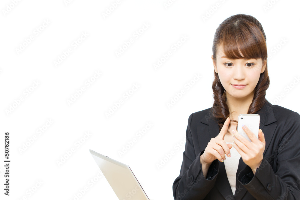 Beautiful asian business woman on white background Beautiful asian business woman on white background