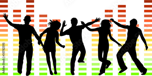 Illustration of people dancing