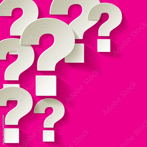 die Fragezeichen Papier Pink Ecke