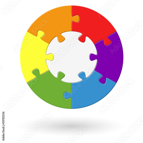 Puzzle rund - Basis mit 6 Optionen