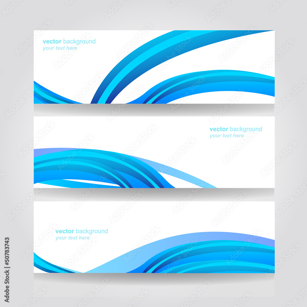 Fototapeta premium Abstract header blue wave vector design