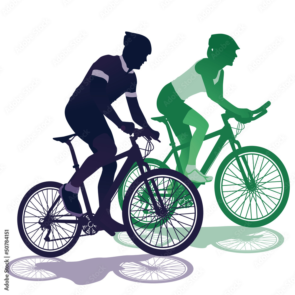 ein Paar beim Fahrradfahren ein Paar beim Fahrradfahren