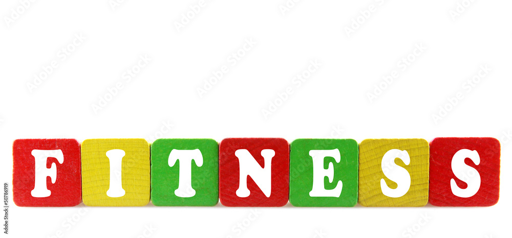 fitness - isolated text in wooden building blocks fitness - isolated text in wooden building blocks