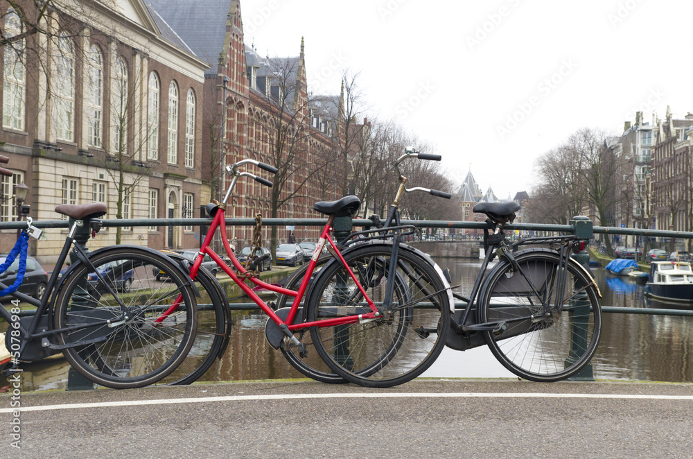 bicycles on bridge