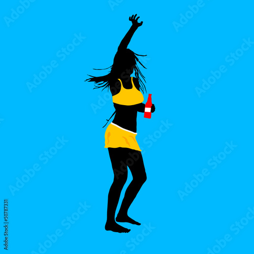 girl and party silhouette vector illustration
