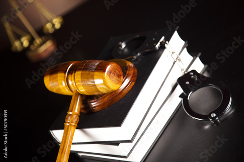 Handcuffs, Judges gavel