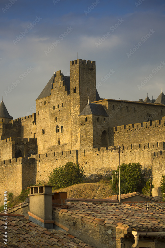 Golden evening at Carcassonne, France