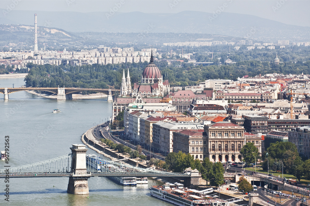 Panorama of Budapest. Top view