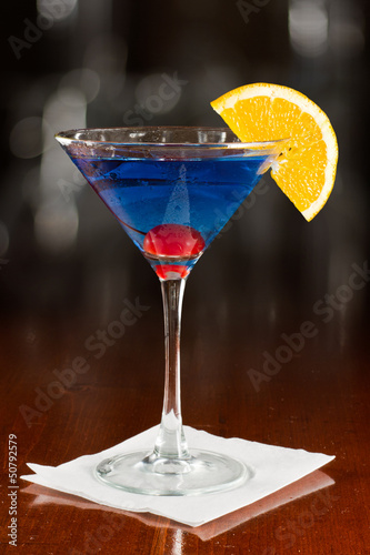 Electric blue lemonade martini