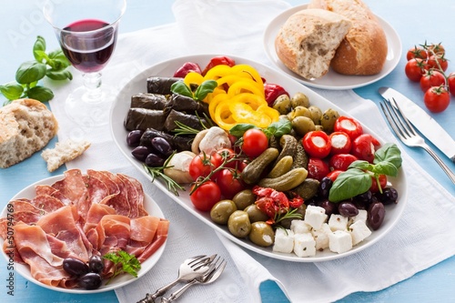 Εκτύπωση καμβά Gourmet antipasto platter