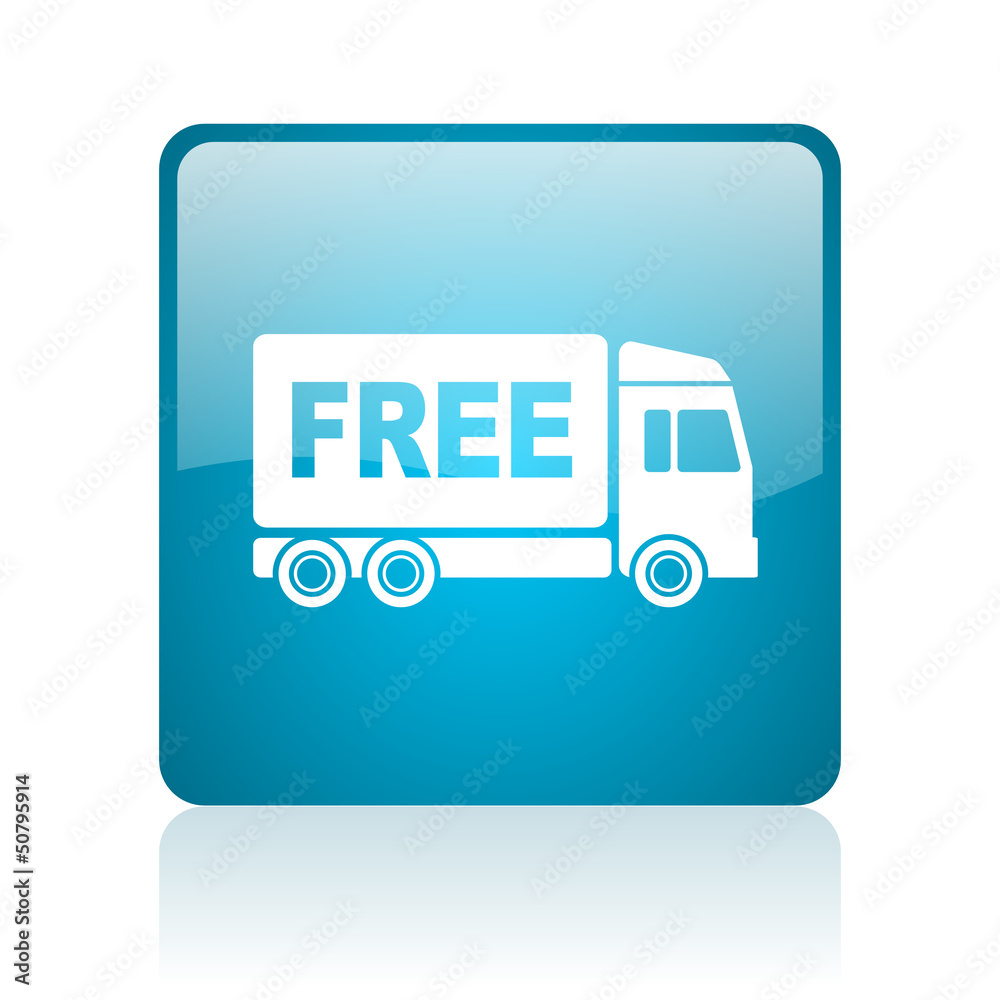 free delivery blue square web glossy icon free delivery blue square web glossy icon