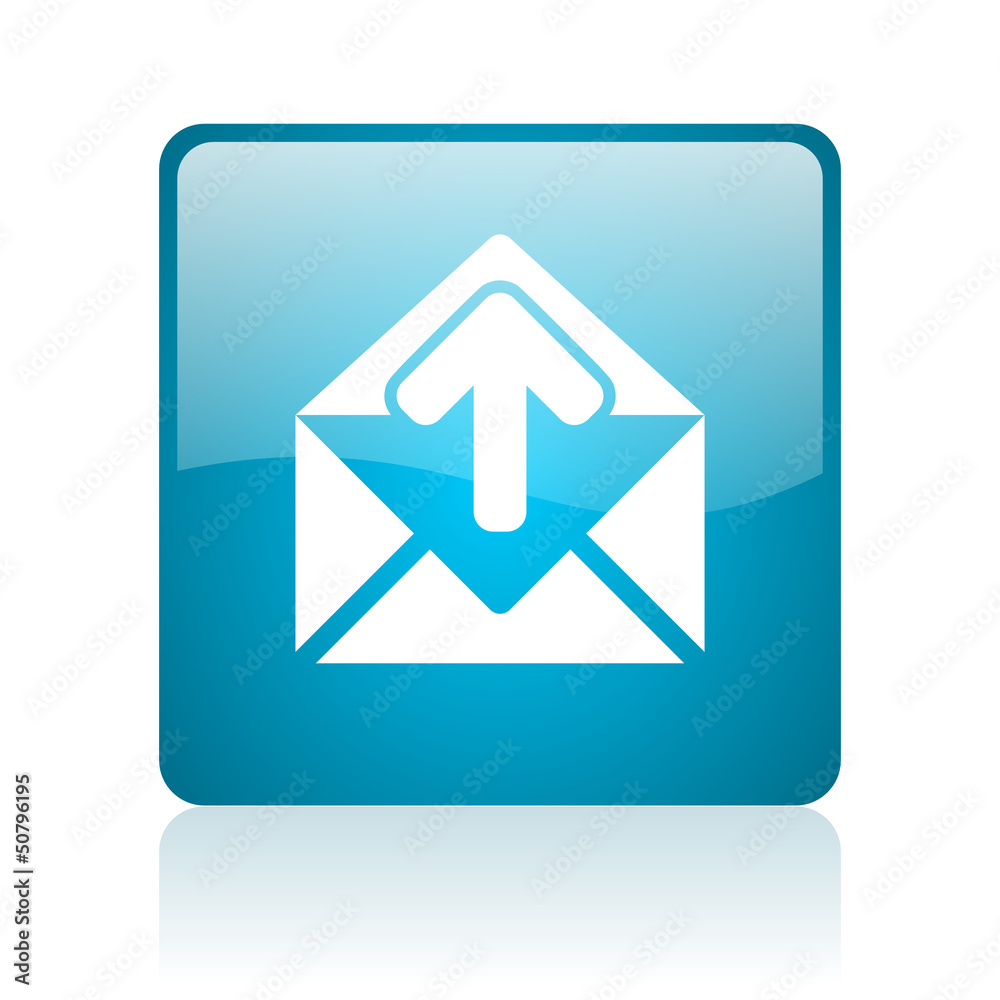 mail blue square web glossy icon mail blue square web glossy icon