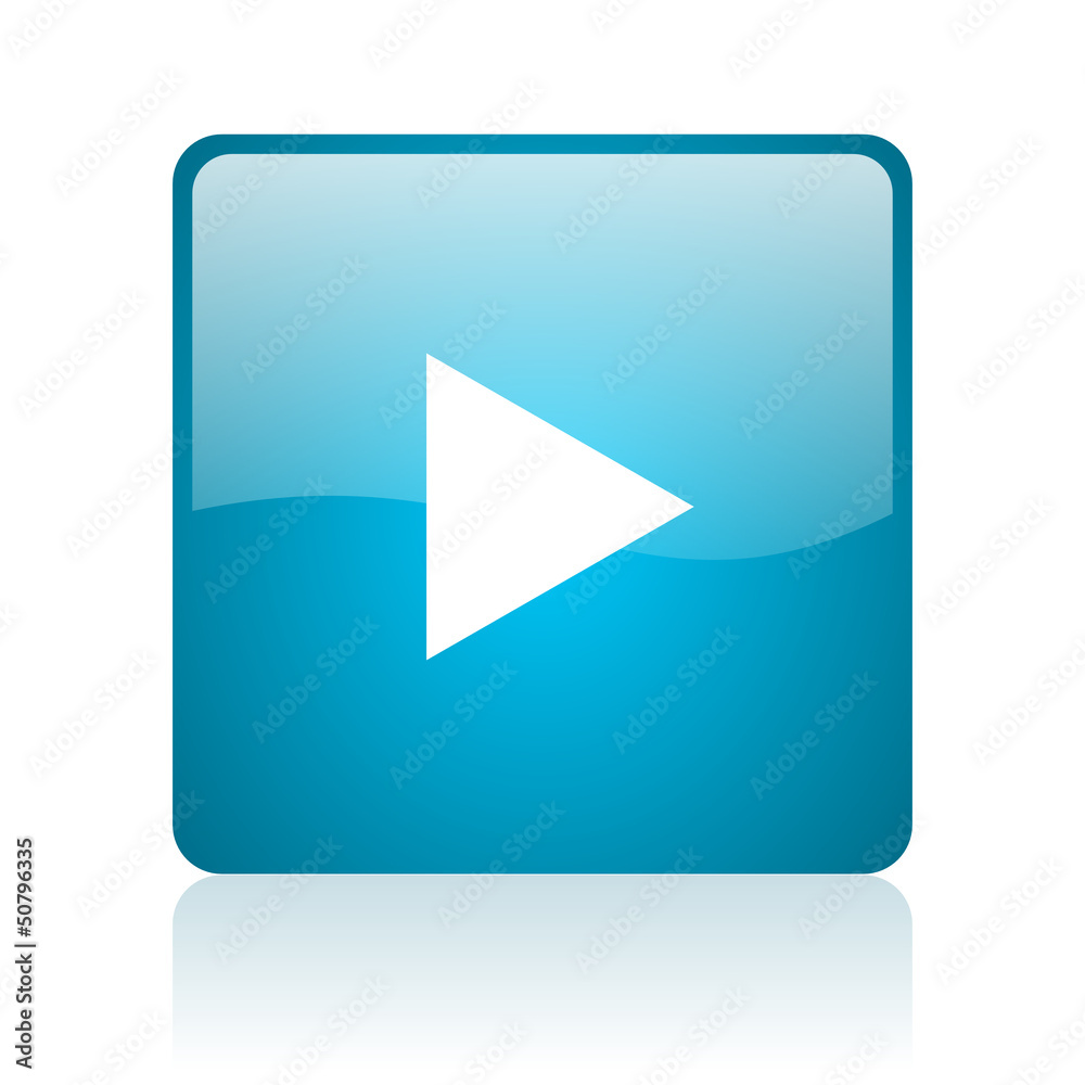 play blue square web glossy icon play blue square web glossy icon