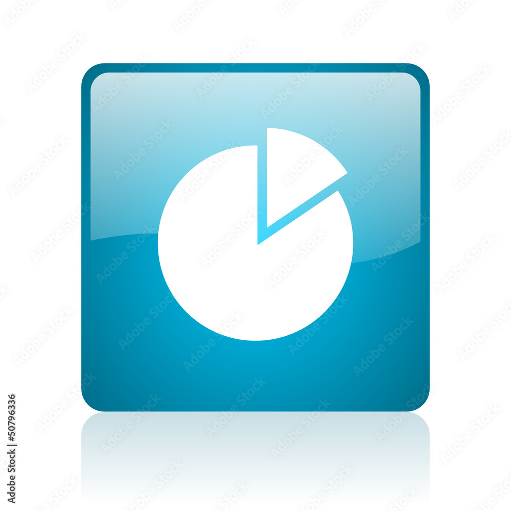 chart blue square web glossy icon chart blue square web glossy icon
