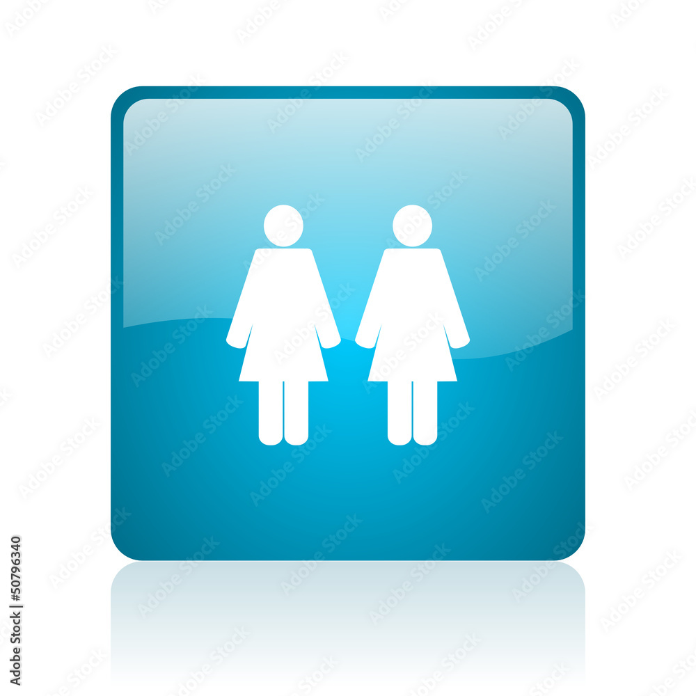 couple blue square web glossy icon couple blue square web glossy icon