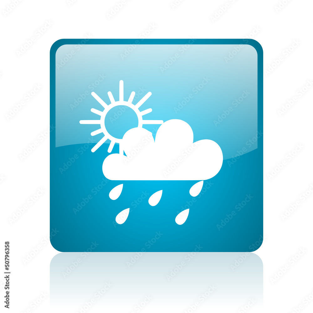 weather forecast blue square web glossy icon weather forecast blue square web glossy icon