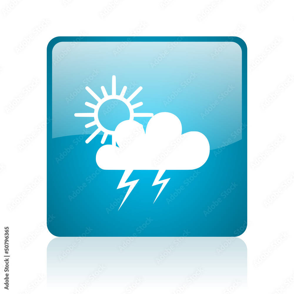 weather forecast blue square web glossy icon weather forecast blue square web glossy icon