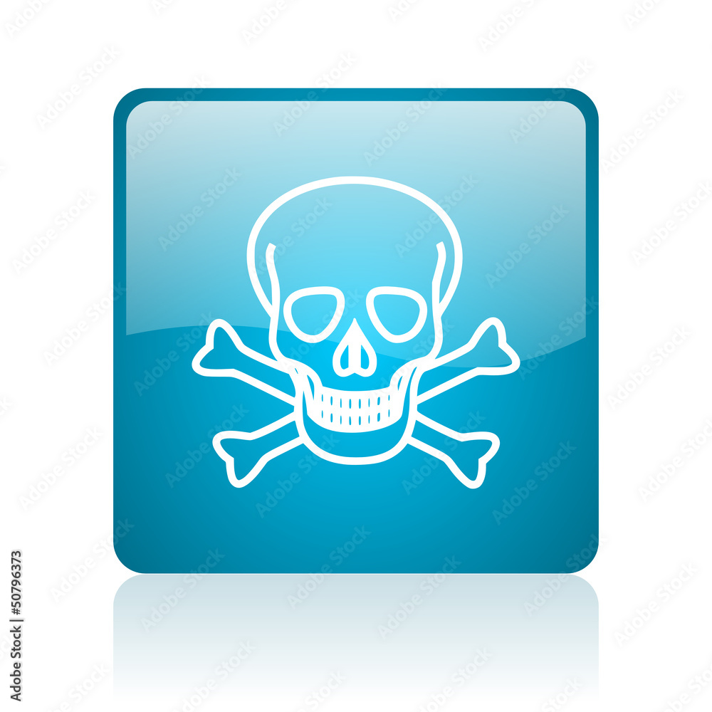 skull blue square web glossy icon skull blue square web glossy icon