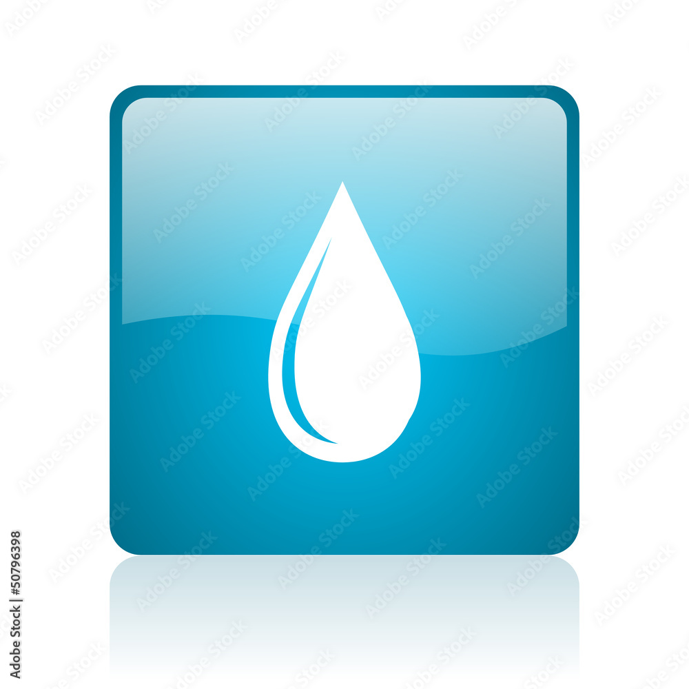 water drop blue square web glossy icon water drop blue square web glossy icon