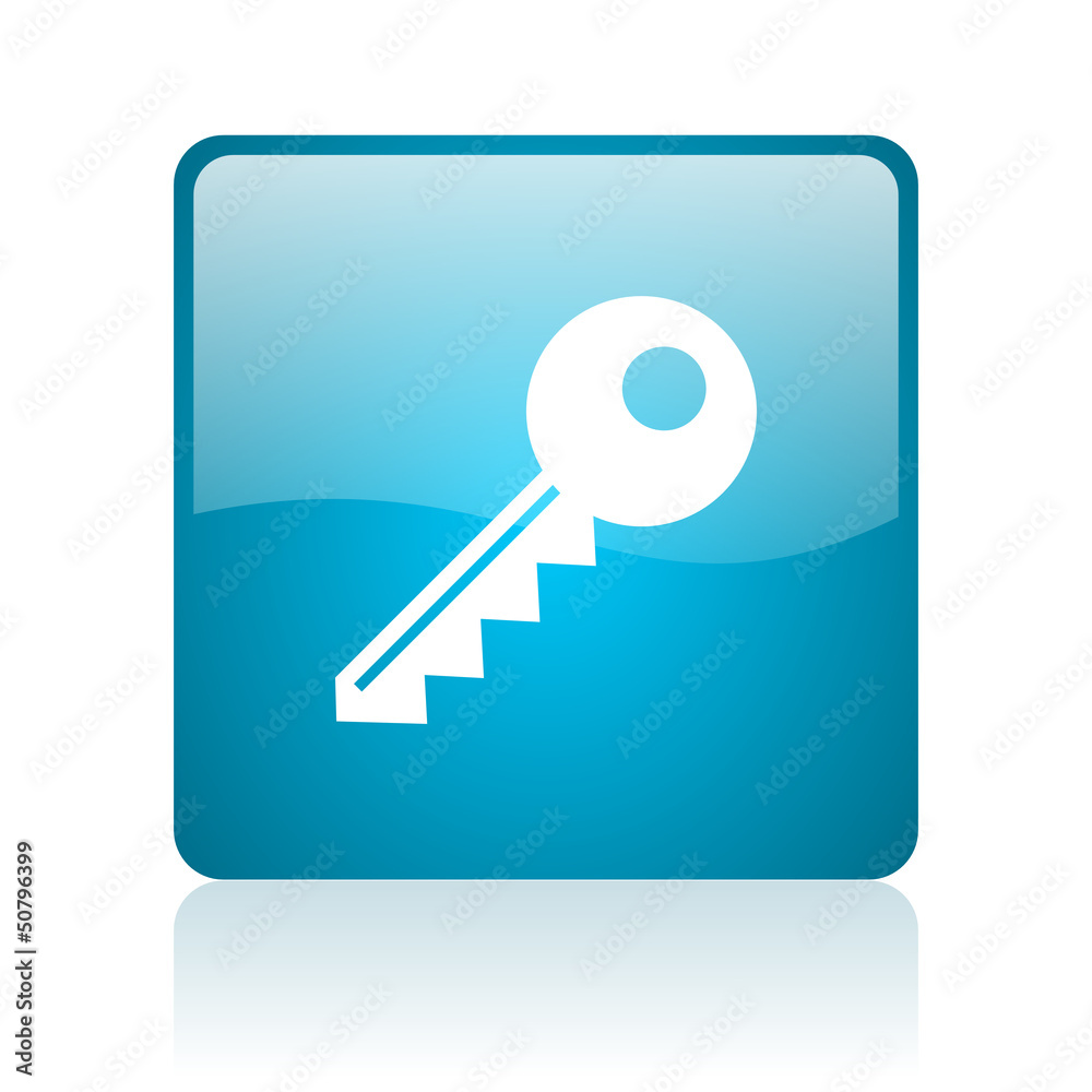 key blue square web glossy icon key blue square web glossy icon