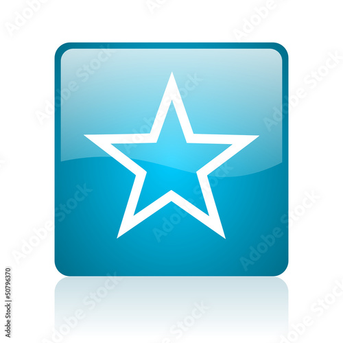 star blue square web glossy icon