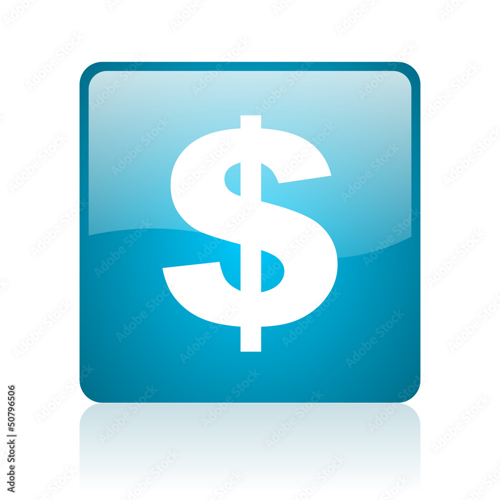 us dollar blue square web glossy icon us dollar blue square web glossy icon