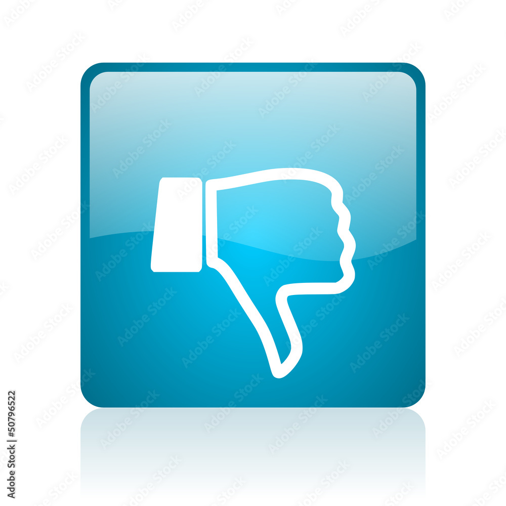thumb down blue square web glossy icon thumb down blue square web glossy icon