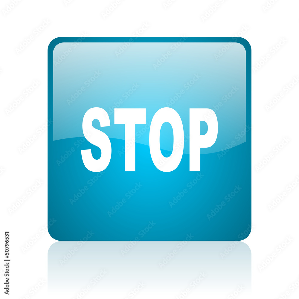 stop blue square web glossy icon stop blue square web glossy icon