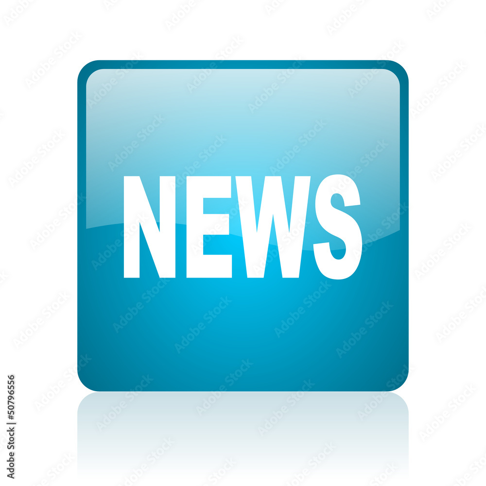 news blue square web glossy icon news blue square web glossy icon