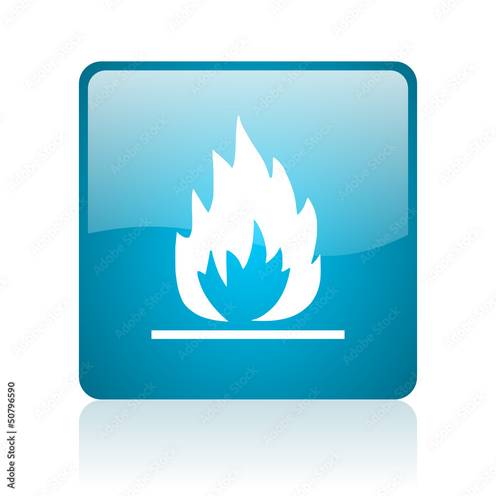 flames blue square web glossy icon flames blue square web glossy icon