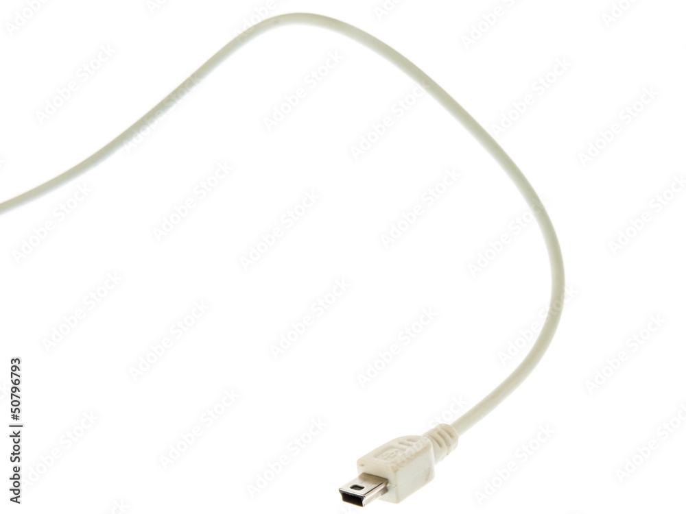 USB jack on a white background USB jack on a white background