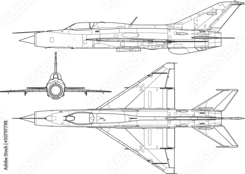 High detailed vector illustration of a military airplane photo