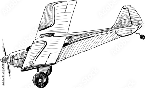 Billede på lærred flying old airplane