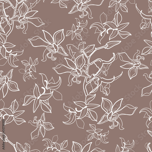 Pattern with orchid flowers
