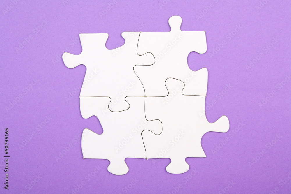 Four Connected Jigsaw Pieces Four Connected Jigsaw Pieces