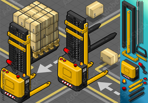 Isometric Forklift in Two Positions